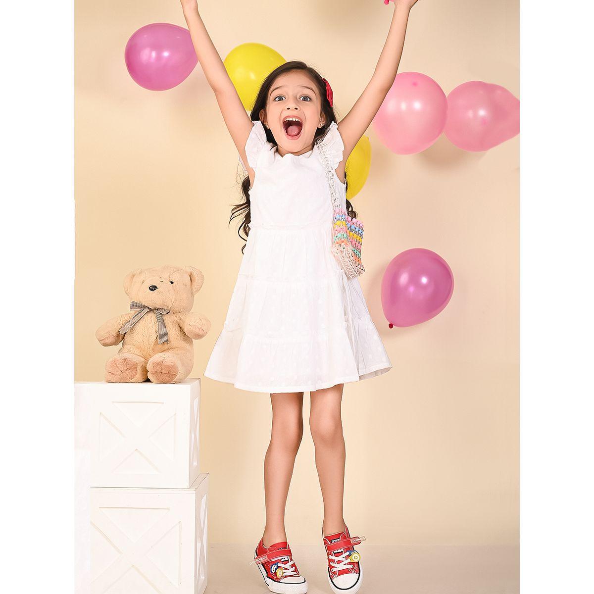 LilPicks X Styli  Ruffled Sleeves Embroidered Dress-girls-clothing-dressesandjumpsuits-image-1