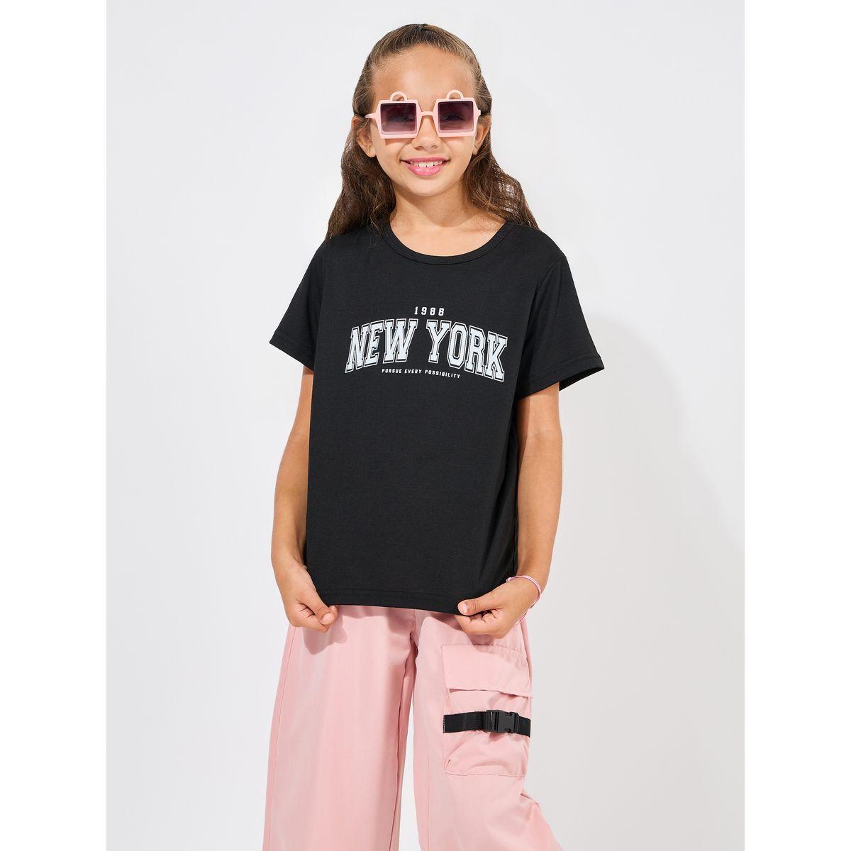 Styli New York Print T-Shirt & Cargo Pants Set-girls-clothing-setsandcoords-image-2