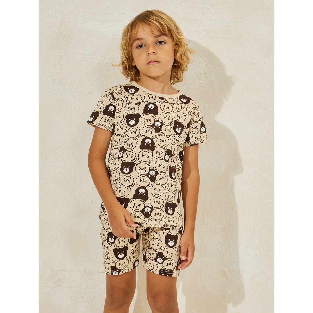 مجموعة من شورت وتيشيرت بطبعة دب-boys-clothing-nightwear-image-2