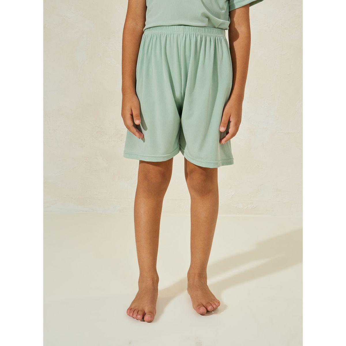 Styli Car Print Ribbed T-Shirt & Shorts Set-boys-clothing-nightwear-image-5