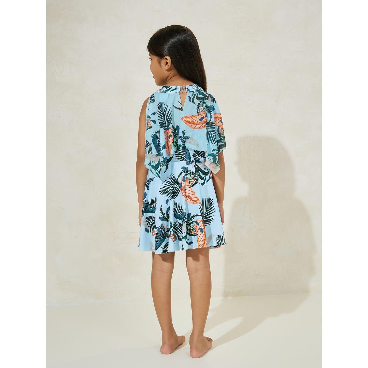 Styli Tropical Print Halter Neck Layered Swimsuit-girls-clothing-swimwear-image-4