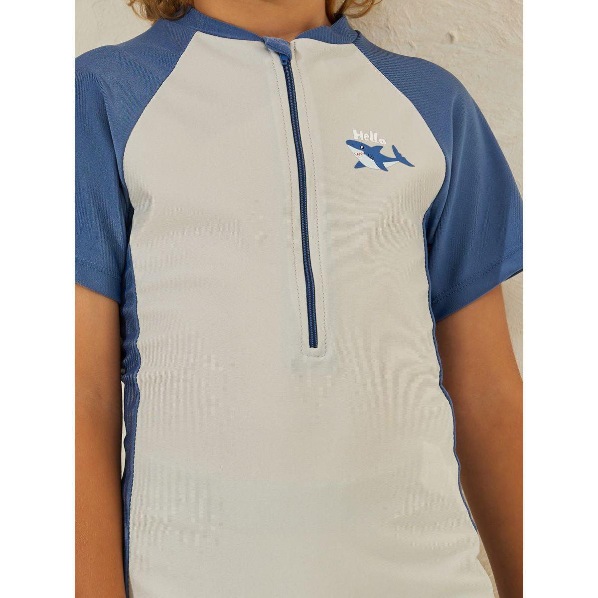Styli Quick-Drying One-Piece Short-Sleeved Swimsuit-boys-clothing-swimwear-image-3