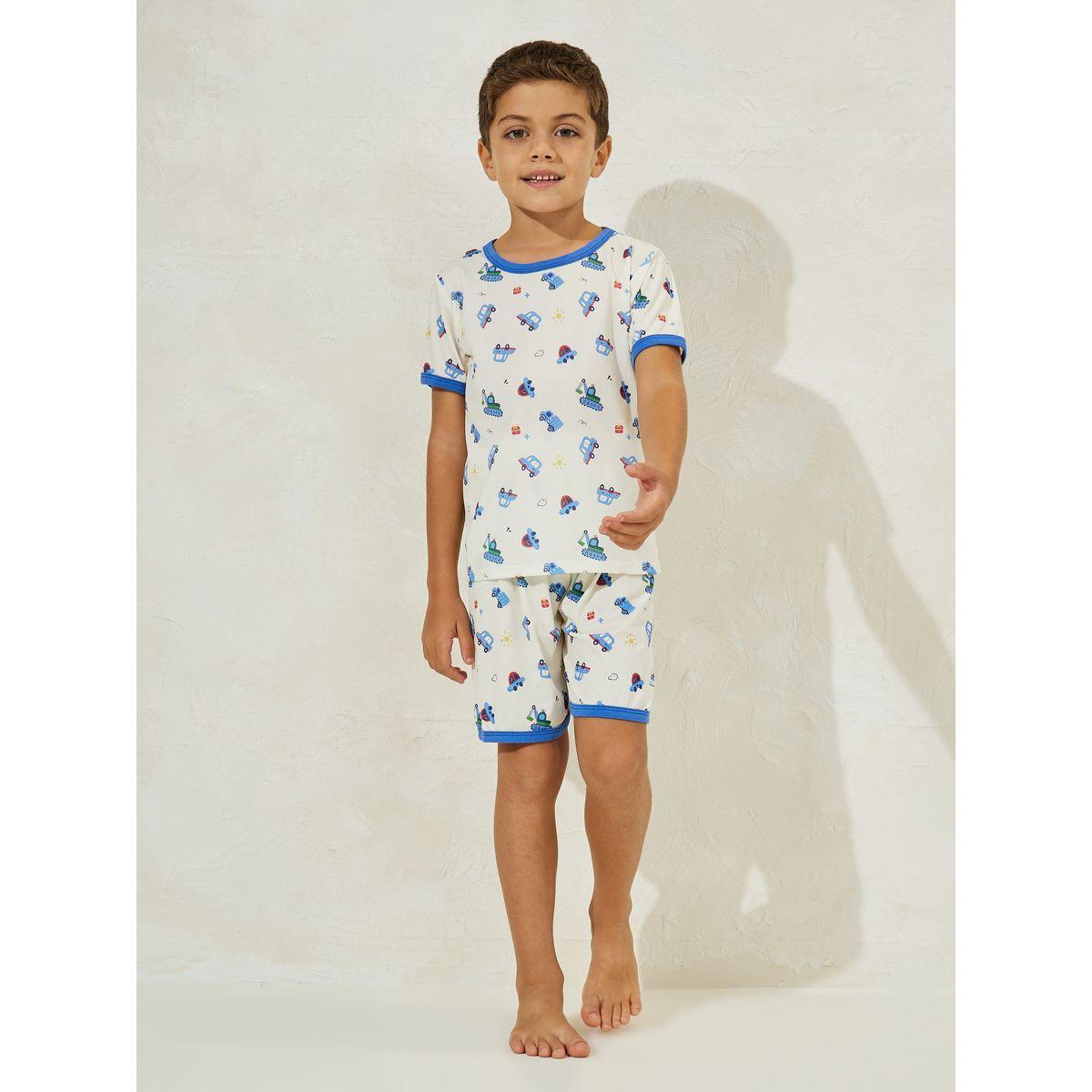 Styli Car Printed T-Shirt & Short Pyjama Set-boys-clothing-nightwear-image-2