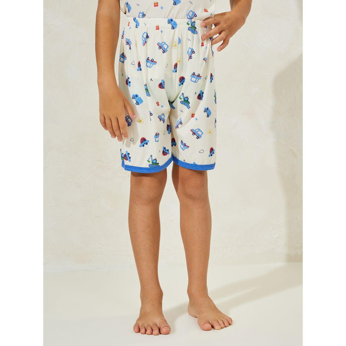 Styli Car Printed T-Shirt & Short Pyjama Set-boys-clothing-nightwear-image-6