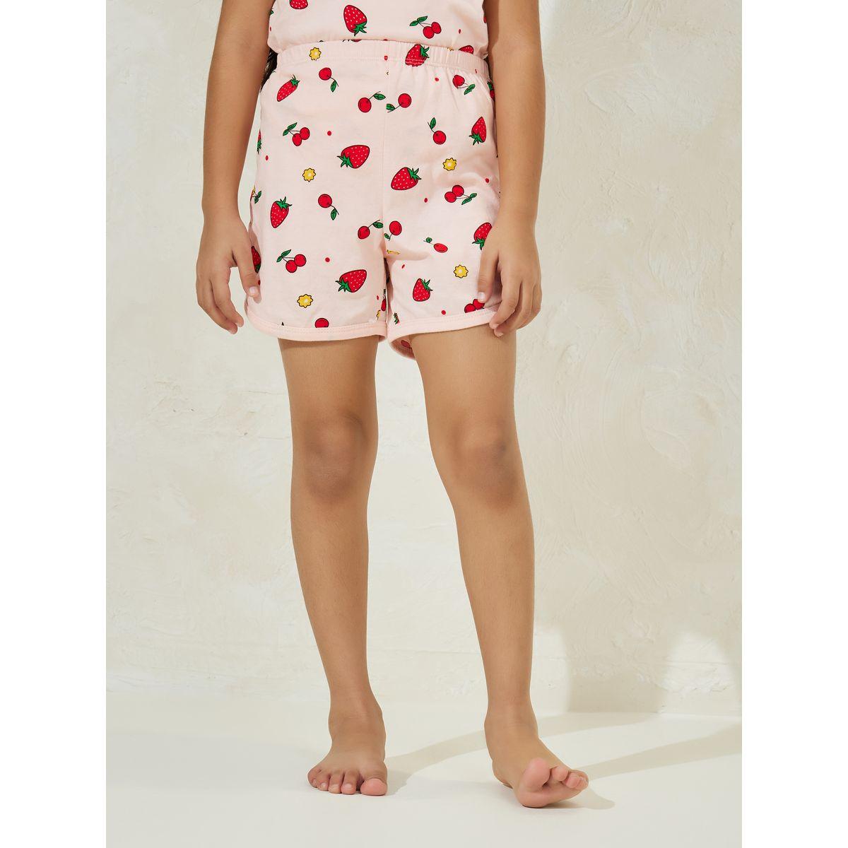 Styli Strawberry Print T-shirt & Shorts Set-girls-clothing-nightwear-image-5