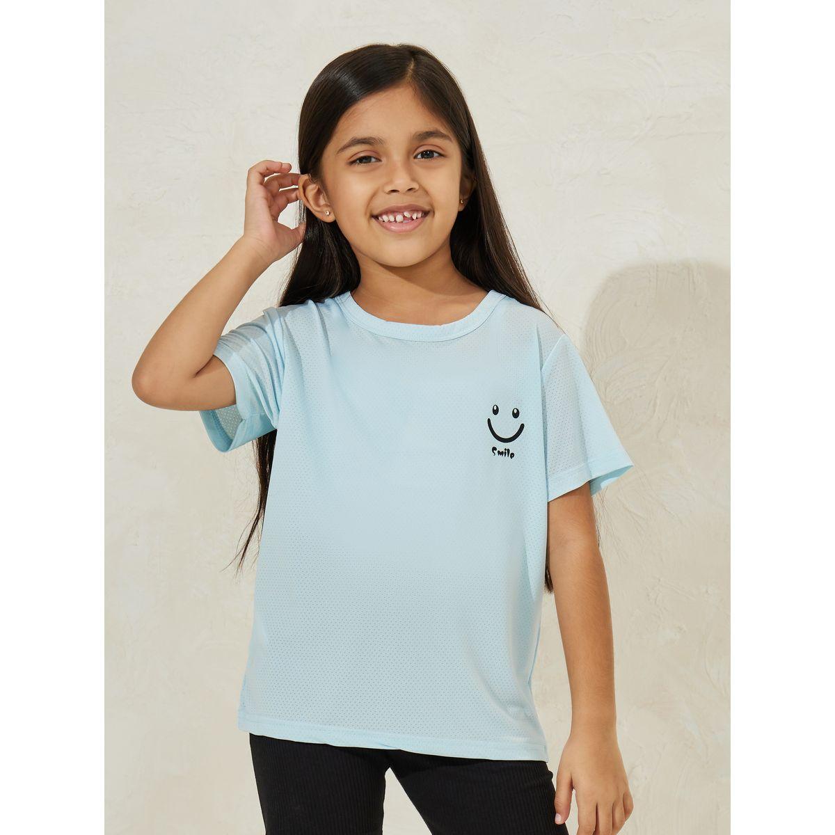 Styli Ovesized Drop Shoulder Mesh Quick-Drying Sports T-shirt-sports-girls-clothing-tops-image-1