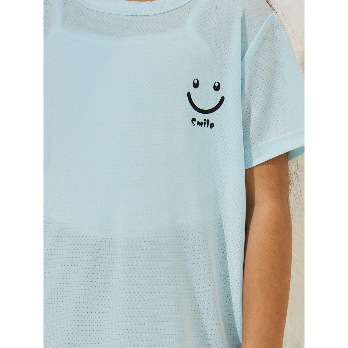 Styli Ovesized Drop Shoulder Mesh Quick-Drying Sports T-shirt-sports-girls-clothing-tops-image-3
