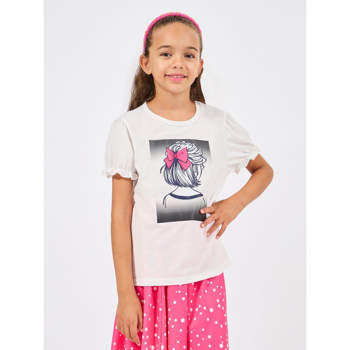 Styli Girl Graphic T-Shirt & Polka Dot Skirt Set-girls-clothing-setsandcoords-image-2