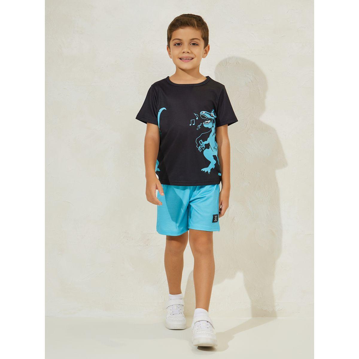 Styli  Dinosaur Printed T-Shirt & Pocket Short Set-boys-clothing-setsandcoords-image-1