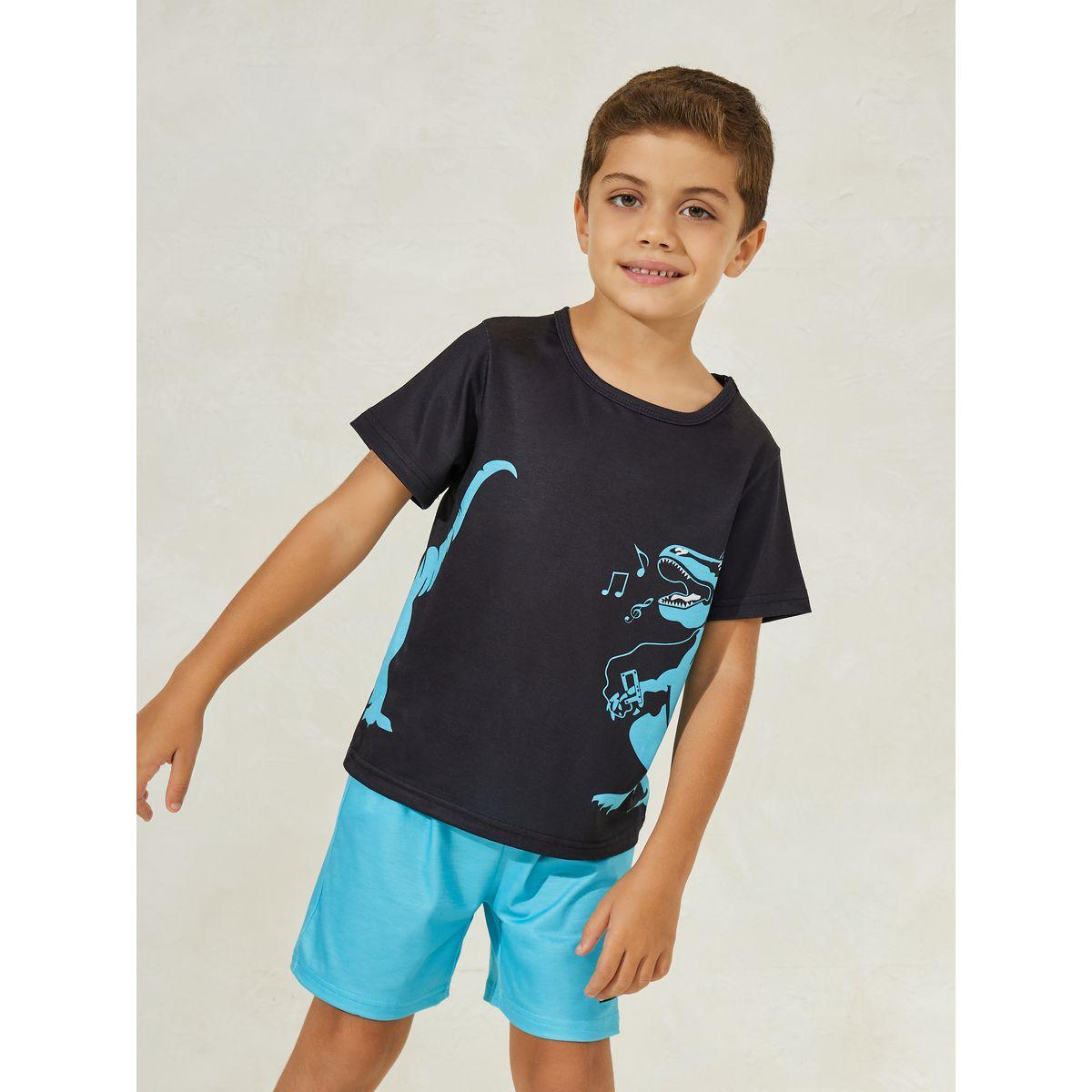 Styli  Dinosaur Printed T-Shirt & Pocket Short Set-boys-clothing-setsandcoords-image-2