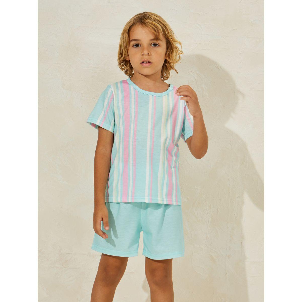 مجموعة من شورت وتيشيرت مطبع بخطوط-boys-clothing-setsandcoords-image-2