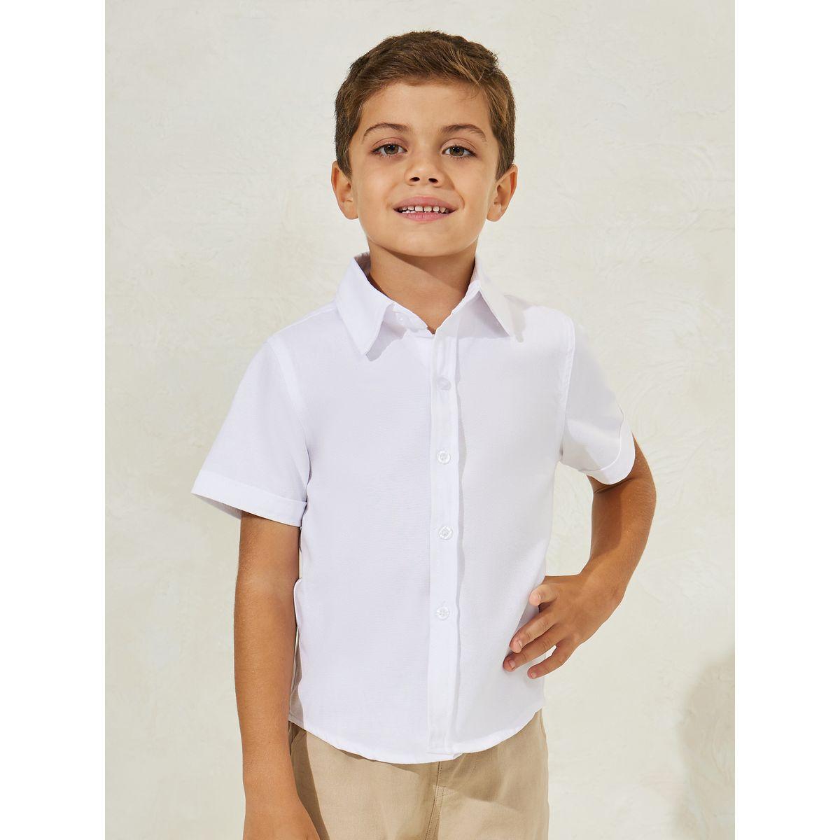 Styli Solid Short Sleeve Button Down Shirt-boys-clothing-shirts-image-1