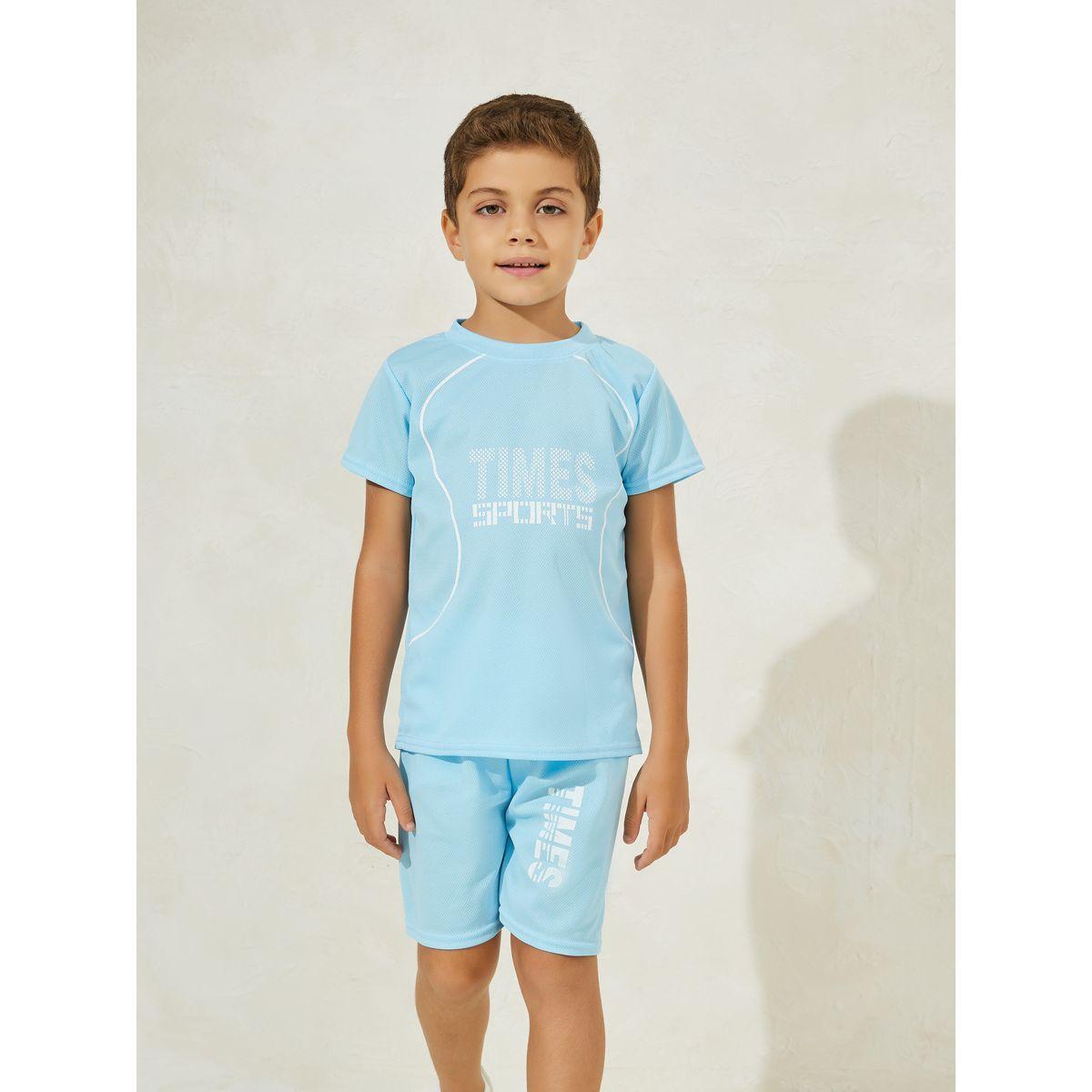طقم رياضي من شورت وتيشيرت بطبعة جرافيك-sports-boys-clothing-sets-image-1