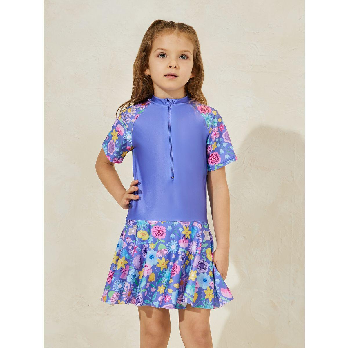 Styli Floral Print Quick-Drying Swimsuit with Cap-sports-gear-gym-image-3