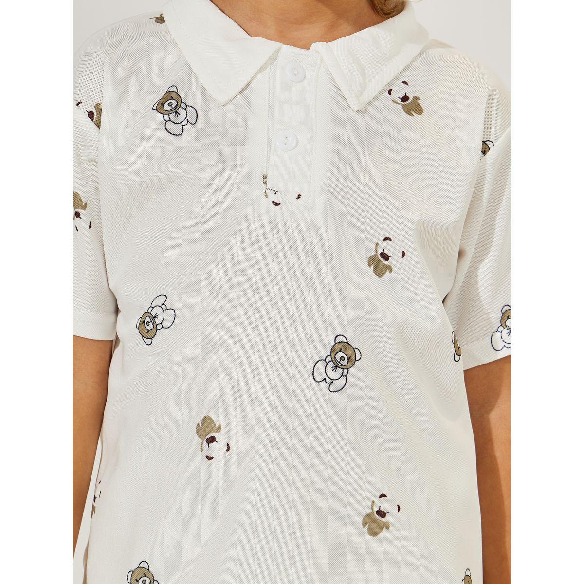 تيشيرت بياقة بولو وطبعة دب-boys-clothing-tshirtsandpolos-image-3