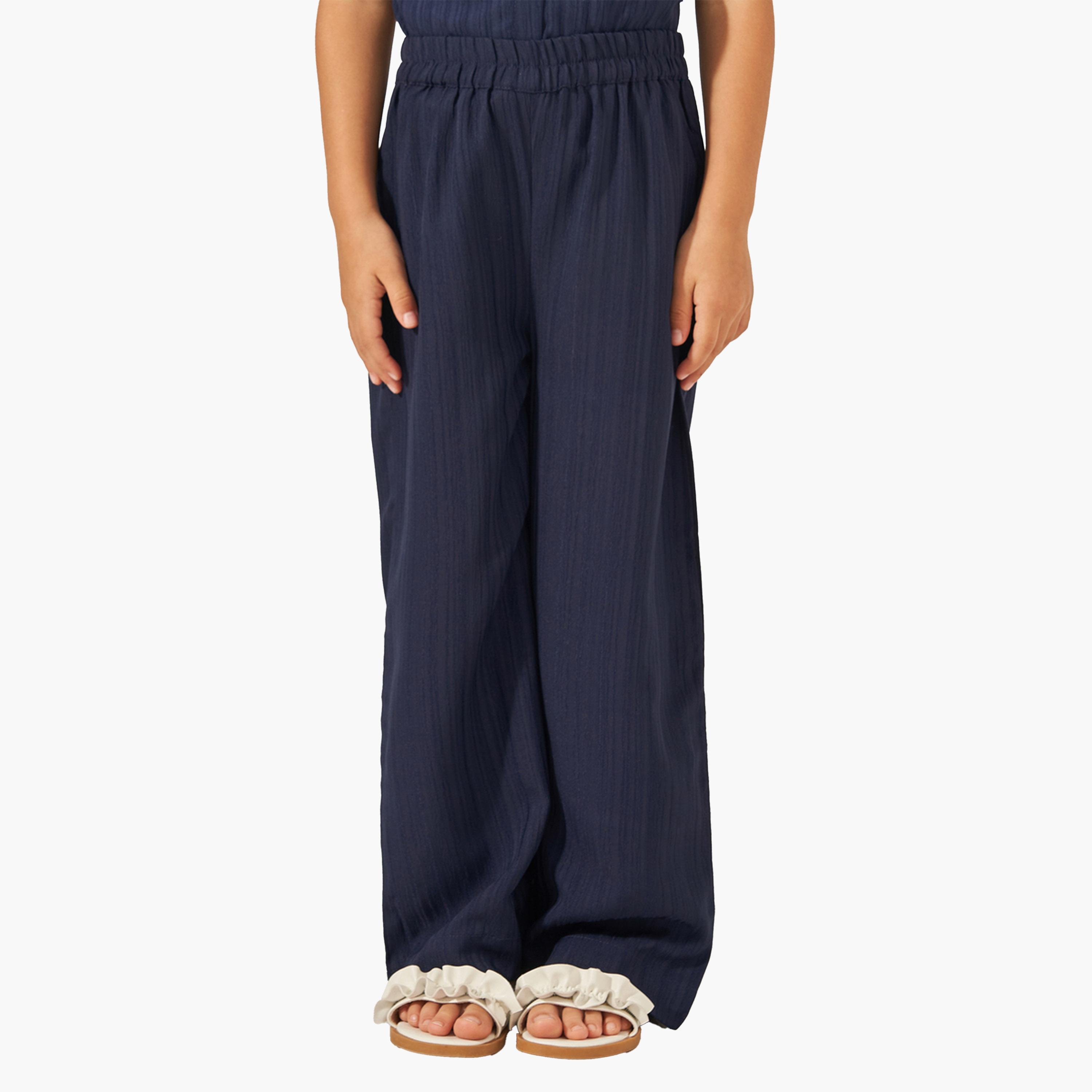 Styli Textured Spread Collar Shirt and Trousers Set-girls-clothing-setsandcoords-image-4