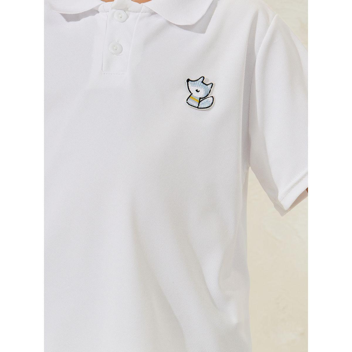 تيشيرت بياقة بولو مزين بشارة على شكل ثعلب-boys-clothing-tshirtsandpolos-image-2