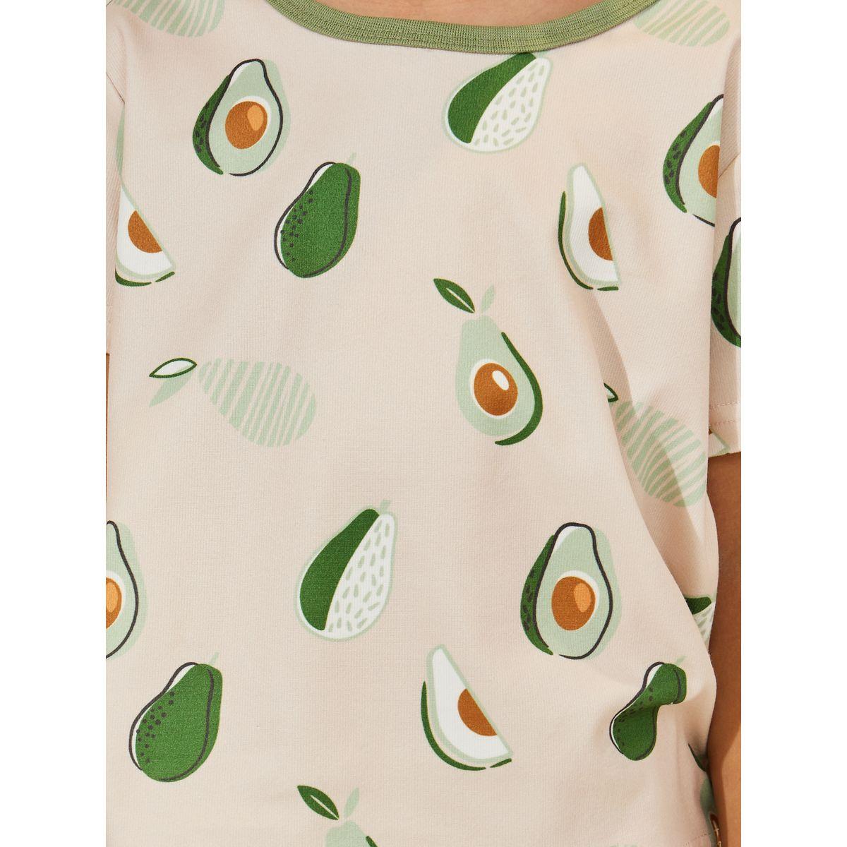Styli Avocado Print T-Shirt & Shorts Set-boys-clothing-nightwear-image-3