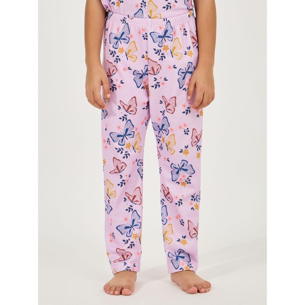 Styli Butterfly Print Top & Pyjama Set-girls-clothing-nightwear-image-5