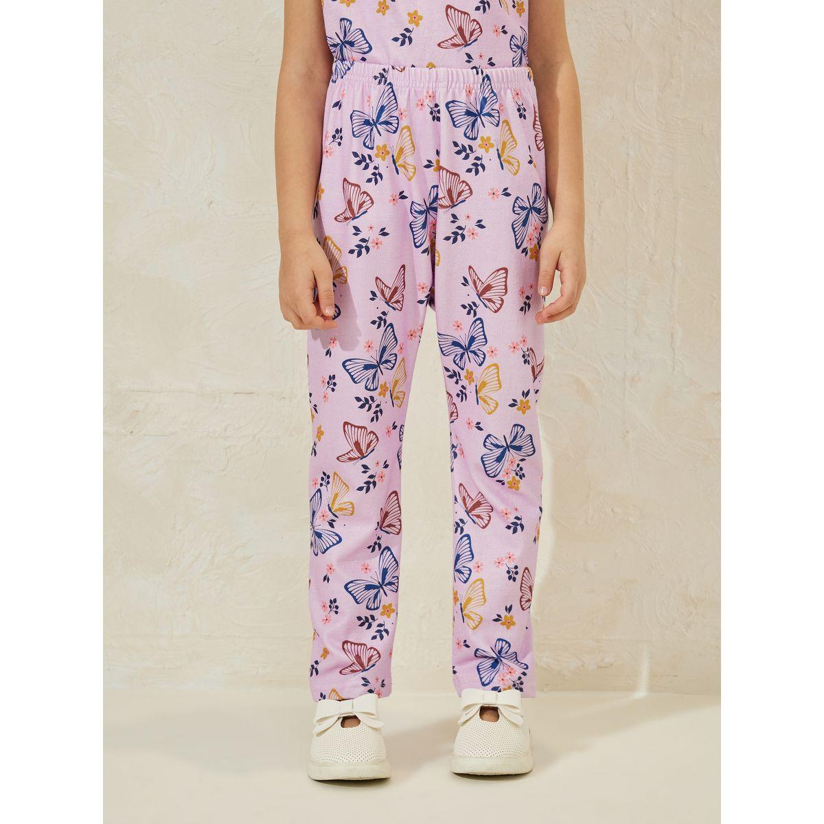 Styli Butterfly Print Top & Pyjama Set-girls-clothing-nightwear-image-6