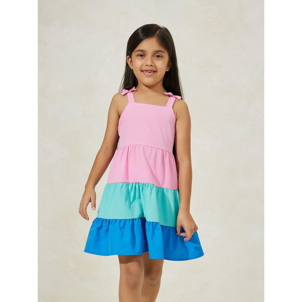 فستان كامي بكسرات ونمط كتل الالوان-girls-clothing-dressesandjumpsuits-image-2