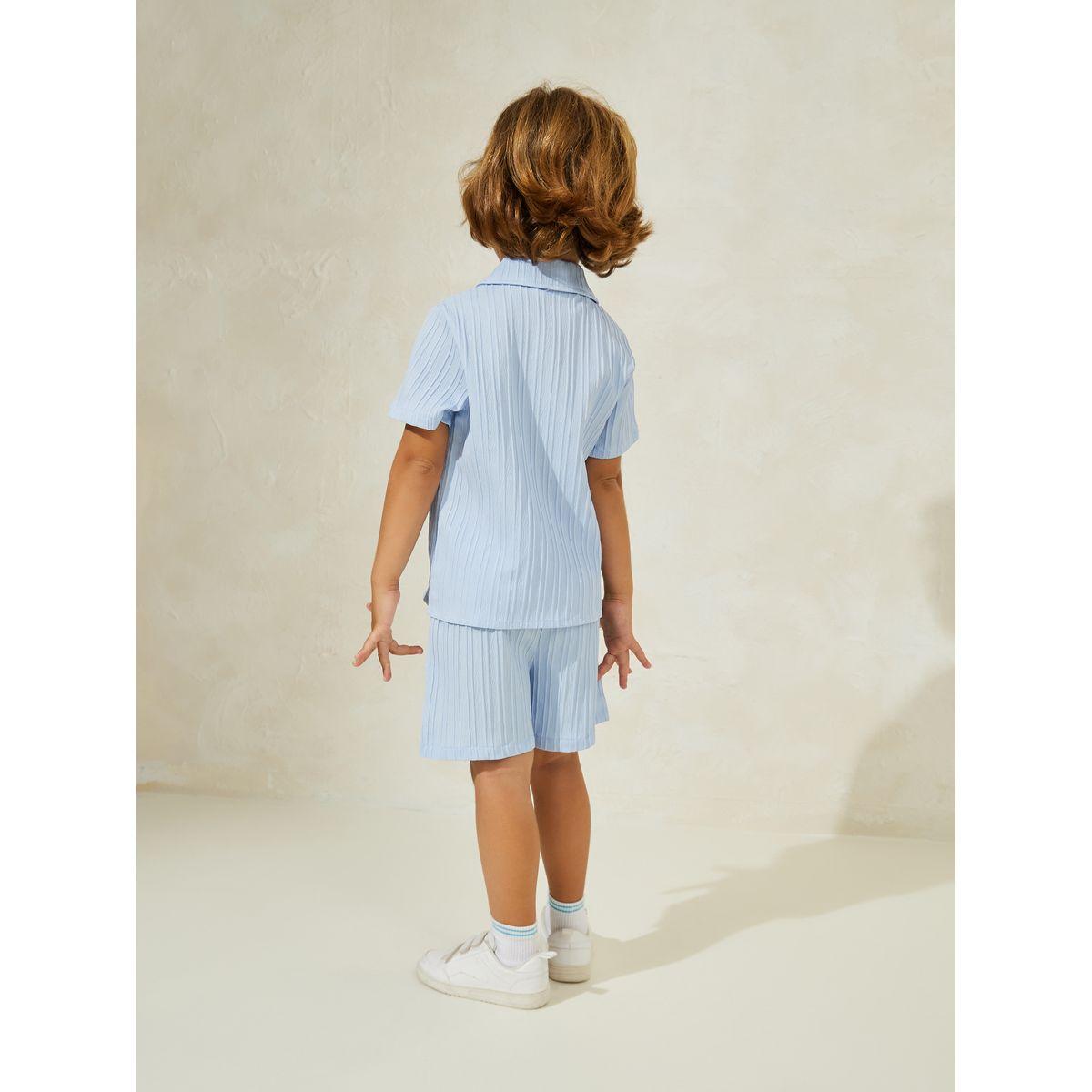 مجموعة من شورت وقميص بتفاصيل بارزة الملمس-boys-clothing-setsandcoords-image-4