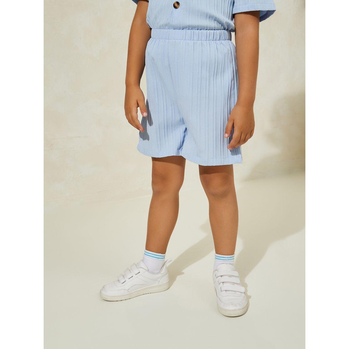 Styli Textured Collared Shirt & Shorts Set-boys-clothing-setsandcoords-image-5