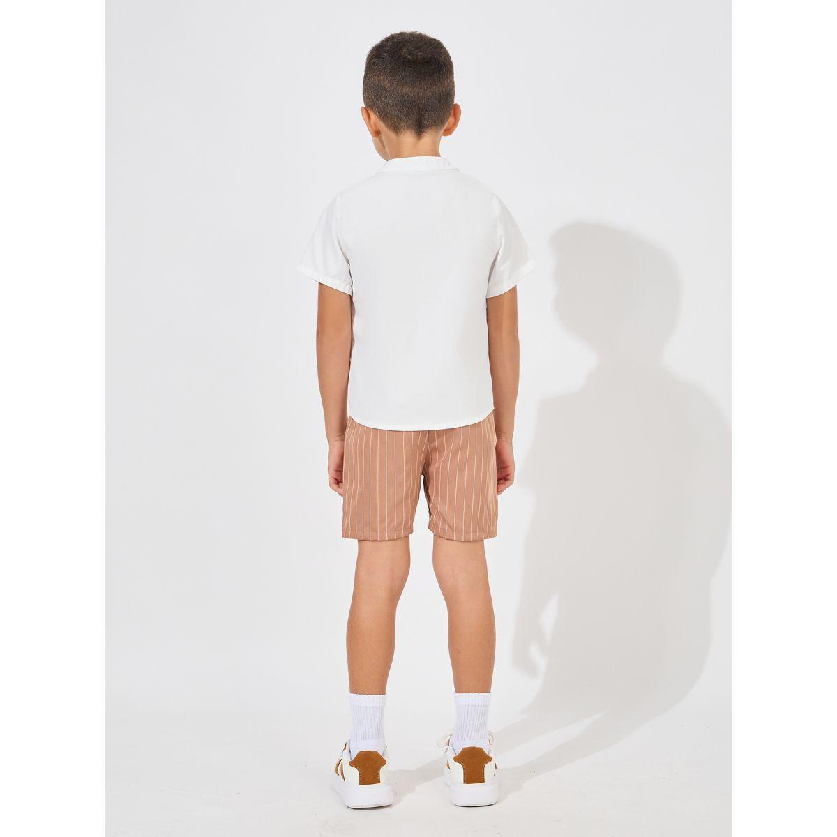 مجموعة من شورت مخطط مع بلوزة بياقة ماندارين-boys-clothing-setsandcoords-image-4