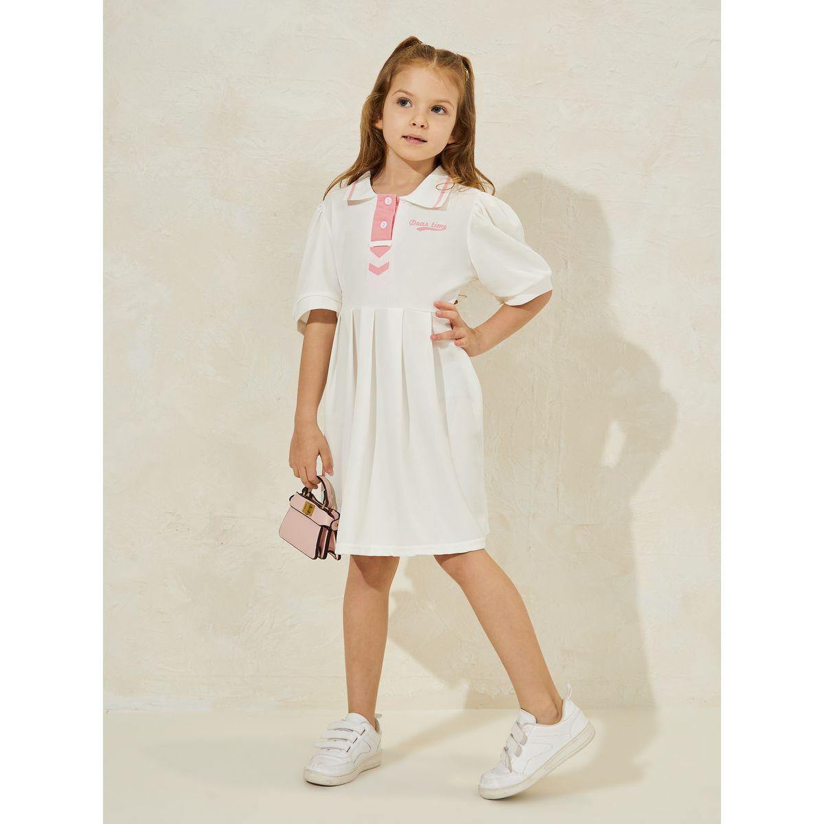 Styli Preppy Casual Dress with Polo Neck-girls-clothing-dressesandjumpsuits-image-1