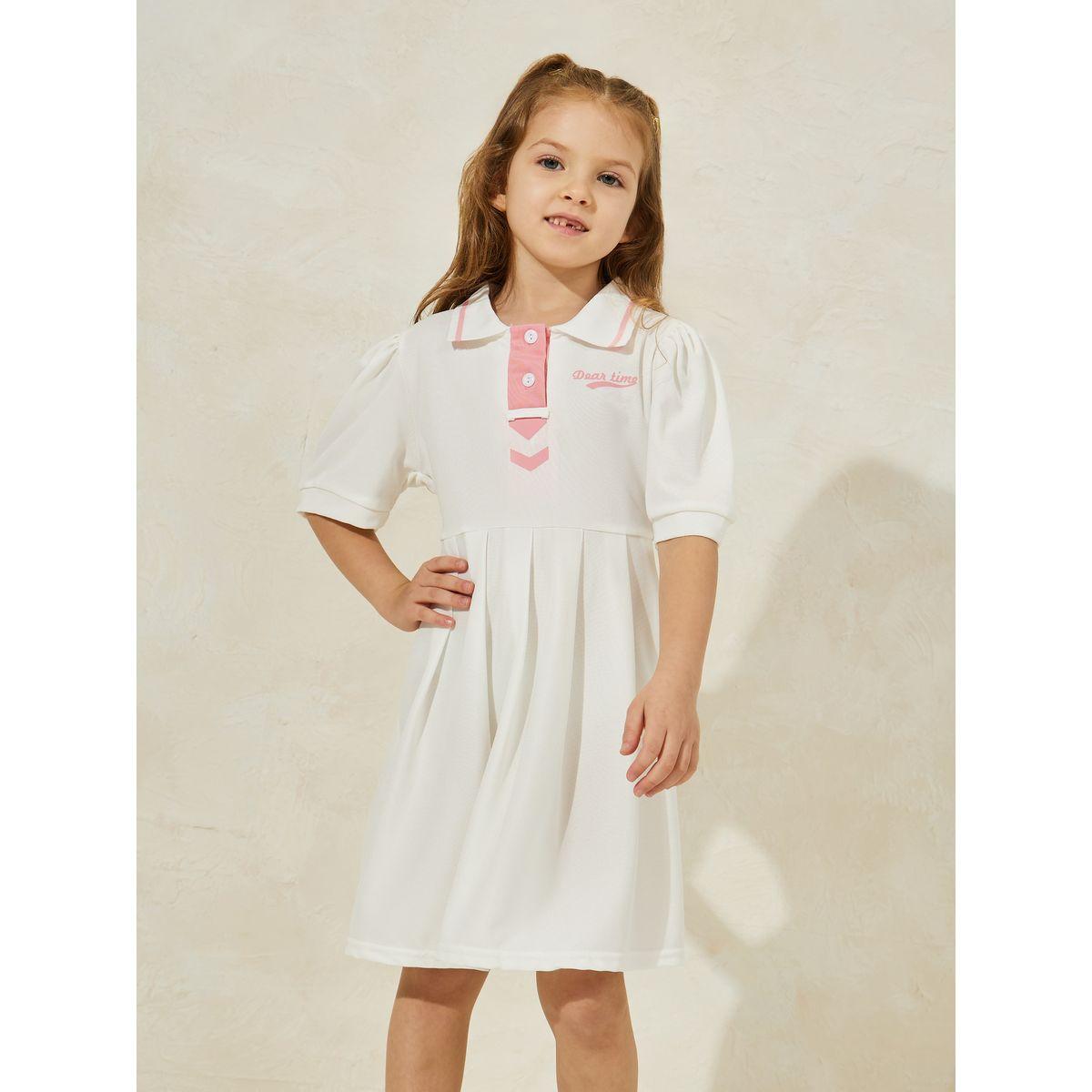 Styli Preppy Casual Dress with Polo Neck-girls-clothing-dressesandjumpsuits-image-2