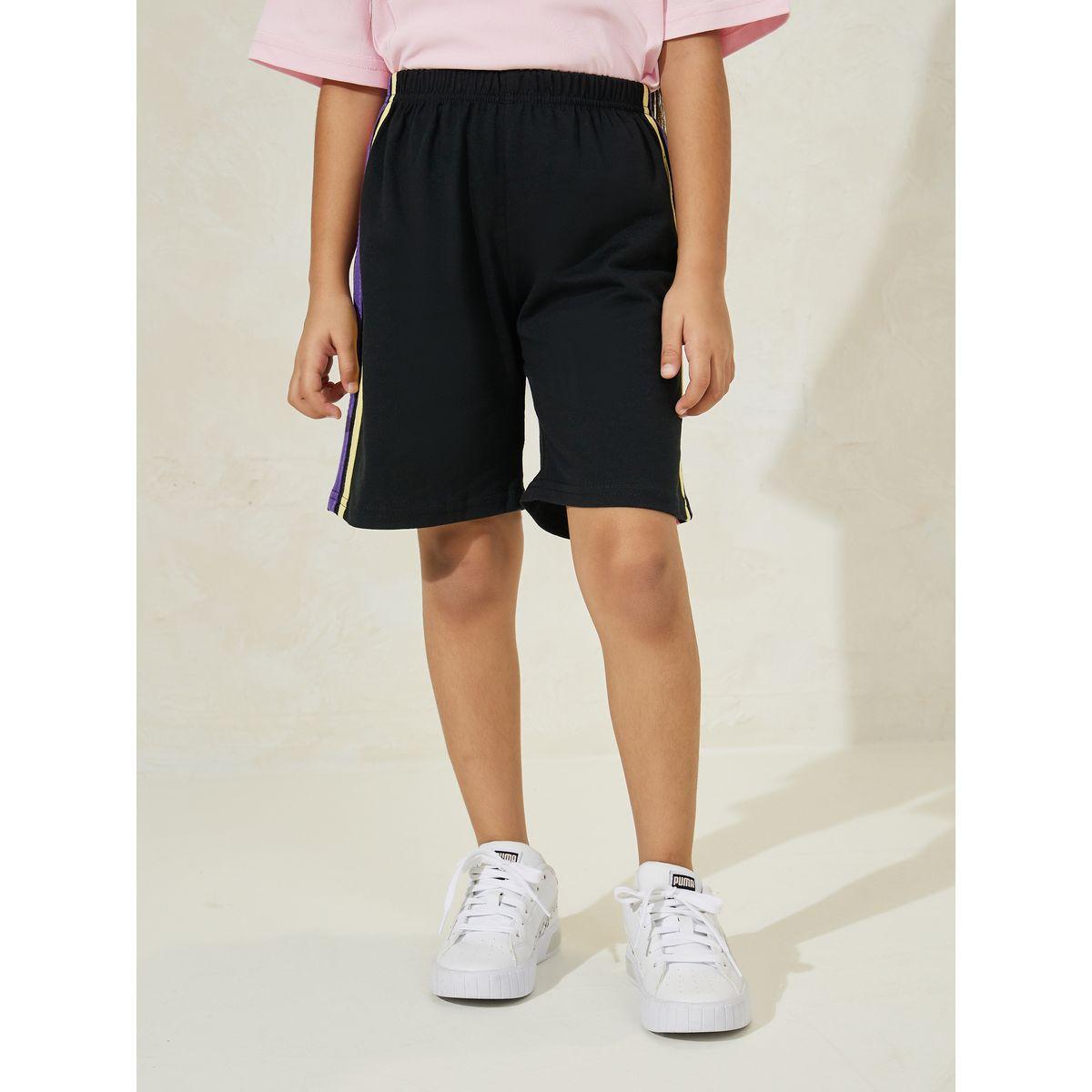 Styli Multi Side Taped Casual Shorts-girls-clothing-bottoms-shorts-image-1