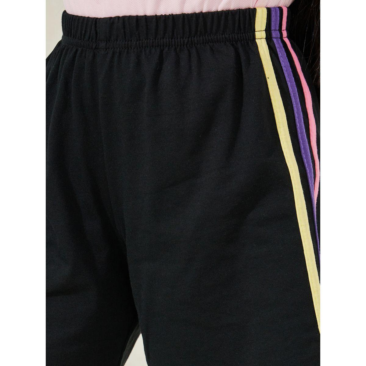 Styli Multi Side Taped Casual Shorts-girls-clothing-bottoms-shorts-image-3