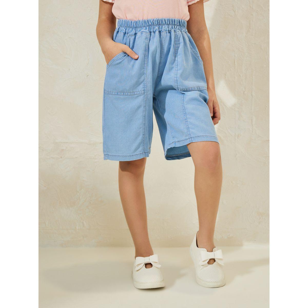 Styli High Rise Fashion Denim Shorts-girls-clothing-bottoms-shorts-image-1