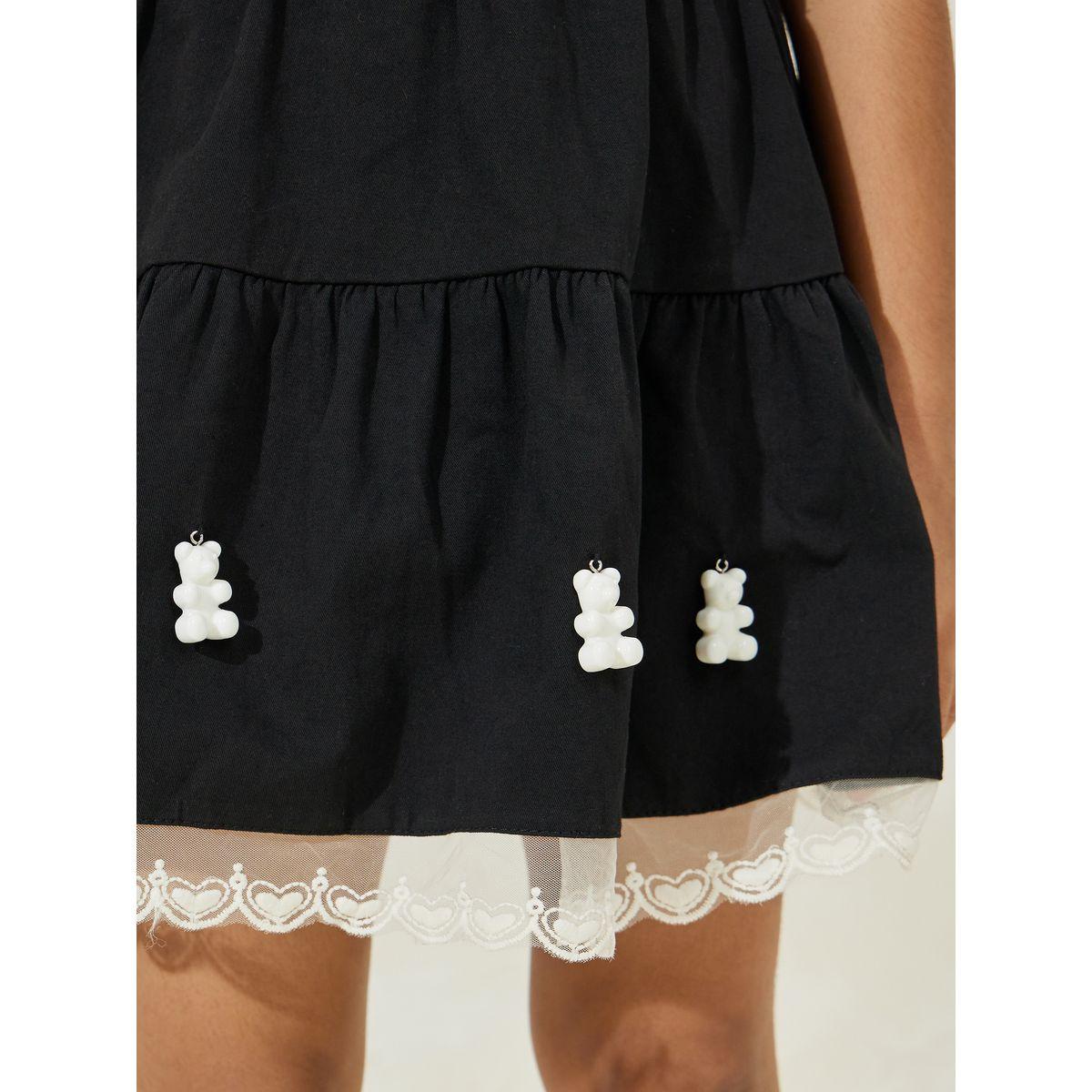 تنورة بحافة مزينة بحليات على شكل دب مع دانتيل-girls-clothing-bottoms-skirts-image-3