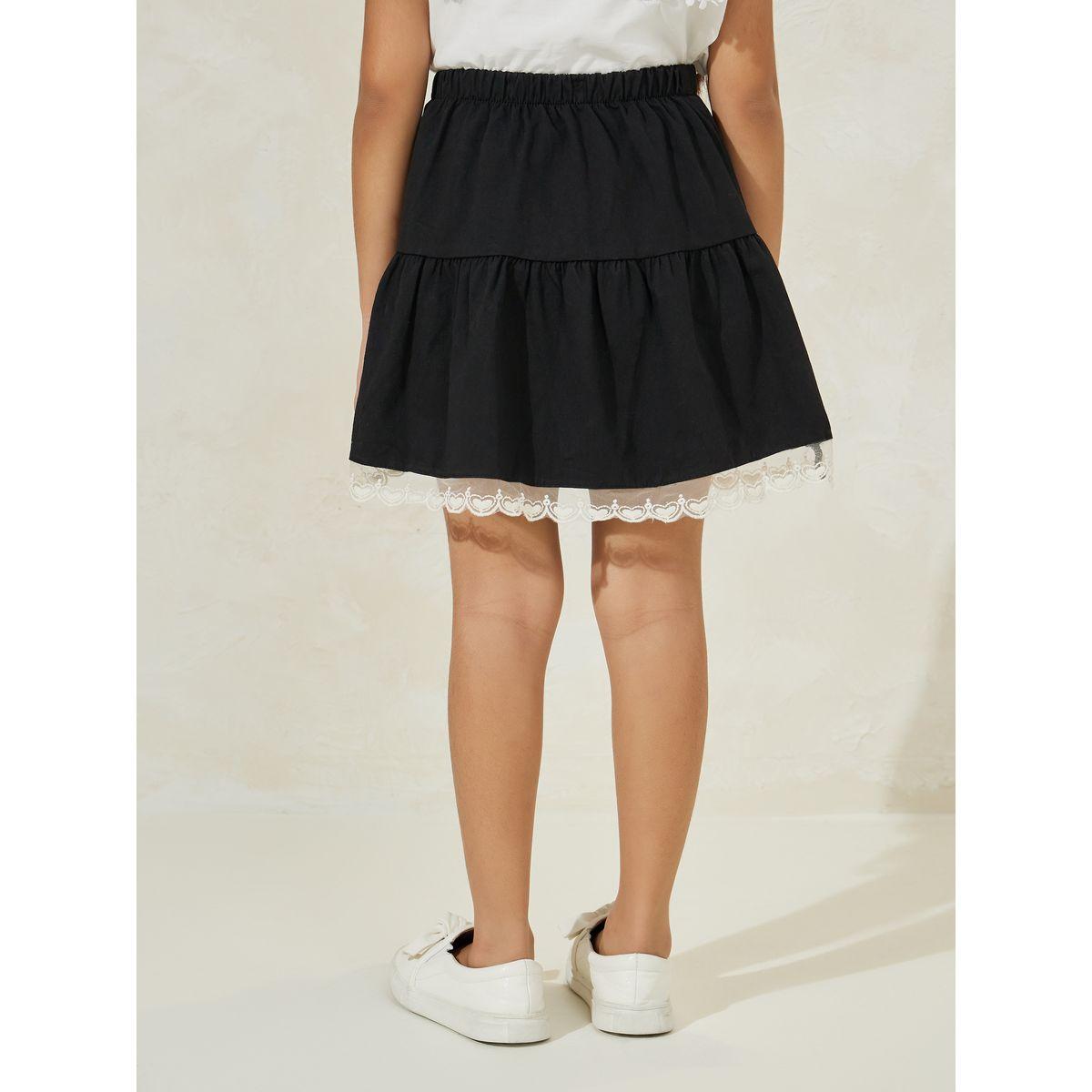 تنورة بحافة مزينة بحليات على شكل دب مع دانتيل-girls-clothing-bottoms-skirts-image-4