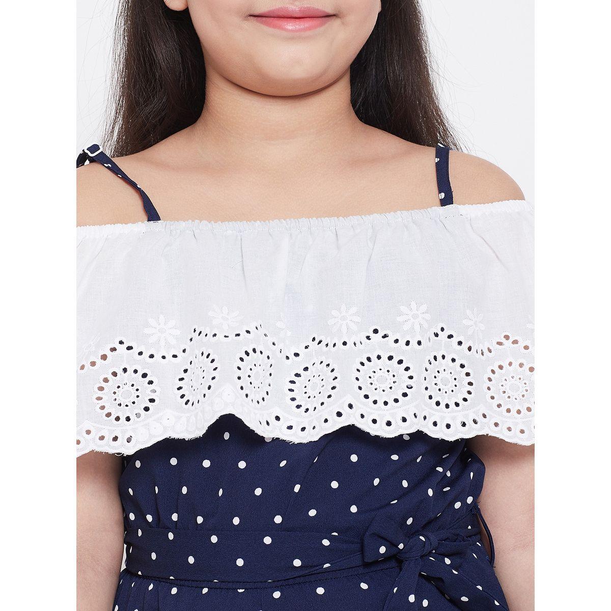Stylo Bug X Styli Polka Dot Print Shoulder Straps Casual Jumpsuit-girls-clothing-rompers-image-4