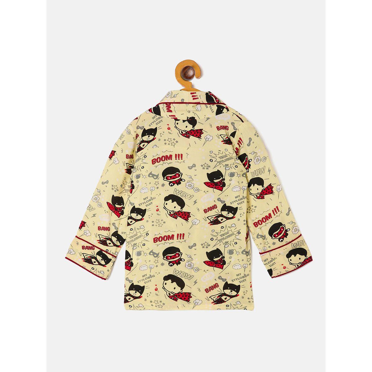 طقم من بنطال بيجاما مع بلوزة بطبعة جرافيك ستايلو بَج × ستايلي-boys-clothing-nightwear-image-3