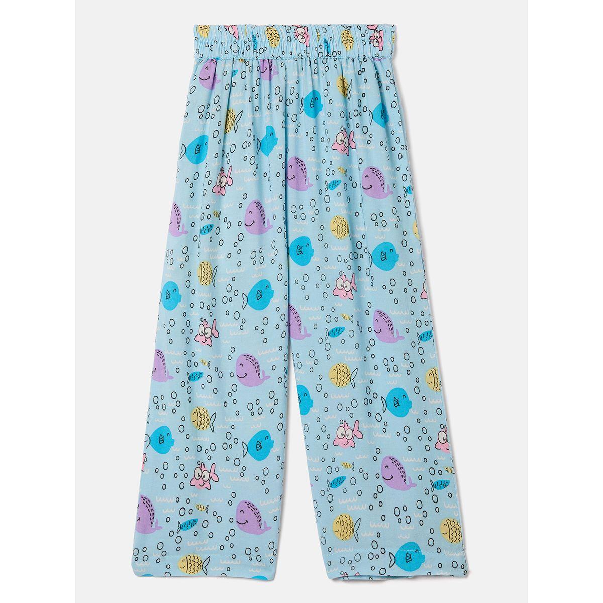 Stylo Bug X Styli Aqua Fish Graphic Print Shirt & Pyjama Set-girls-clothing-nightwear-image-5