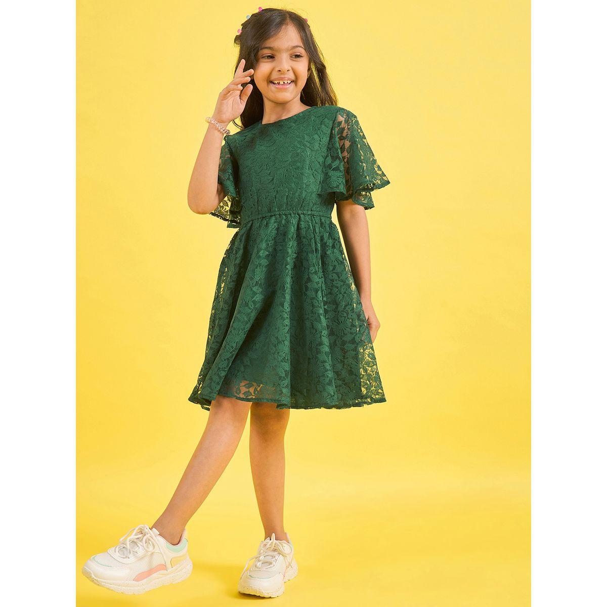 Stylo Bug X Styli Lace Insert Round Neck Dress-girls-clothing-dressesandjumpsuits-image-1