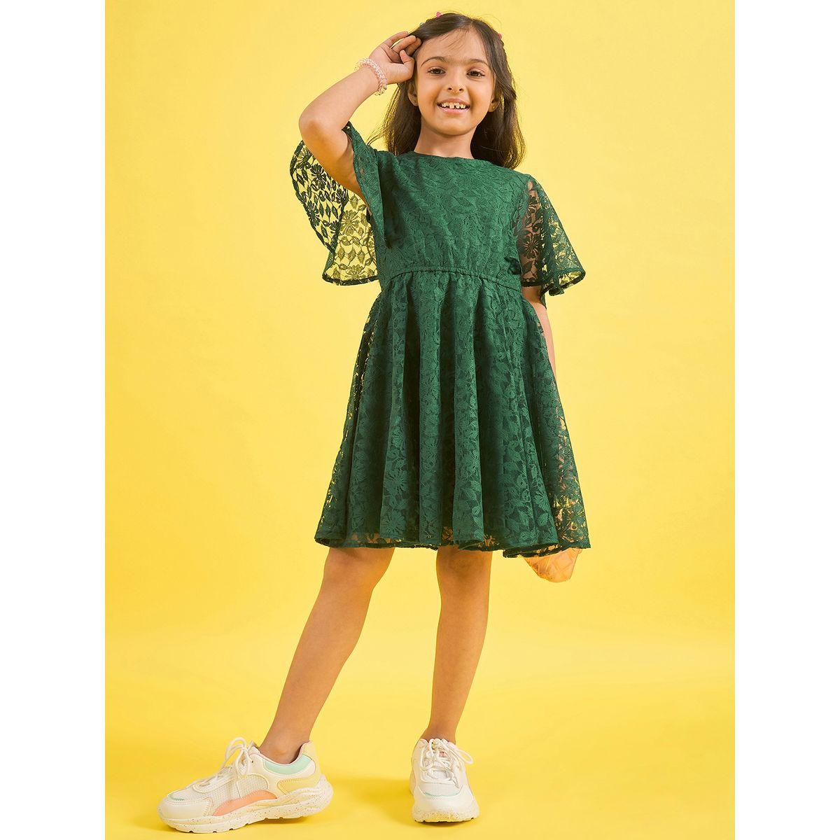 Stylo Bug X Styli Lace Insert Round Neck Dress-girls-clothing-dressesandjumpsuits-image-2