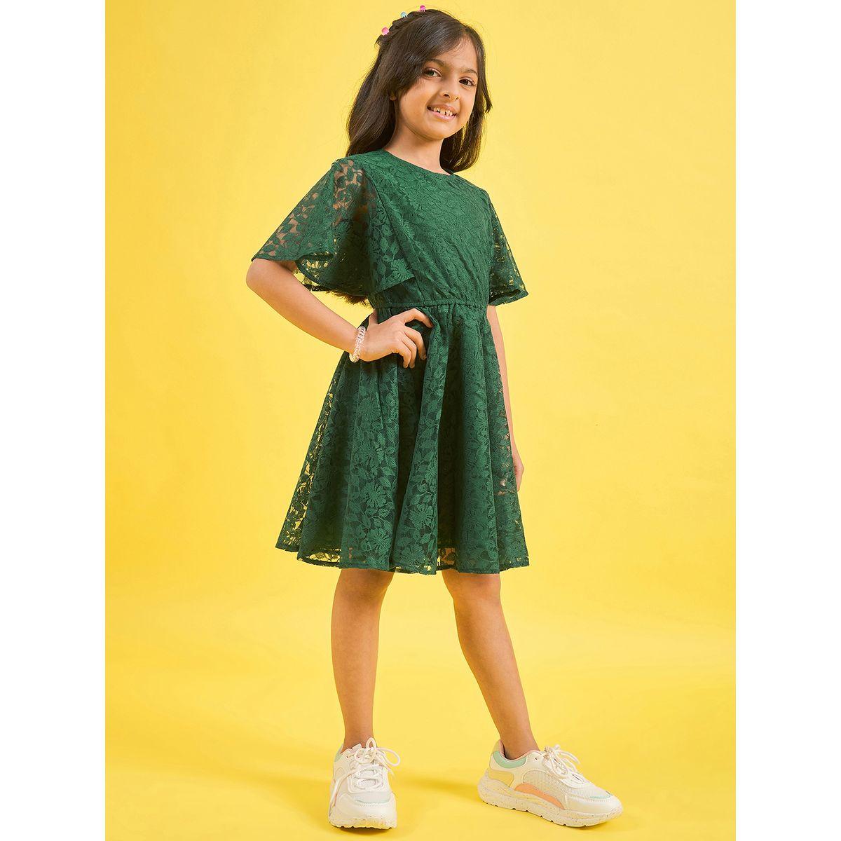 Stylo Bug X Styli Lace Insert Round Neck Dress-girls-clothing-dressesandjumpsuits-image-4