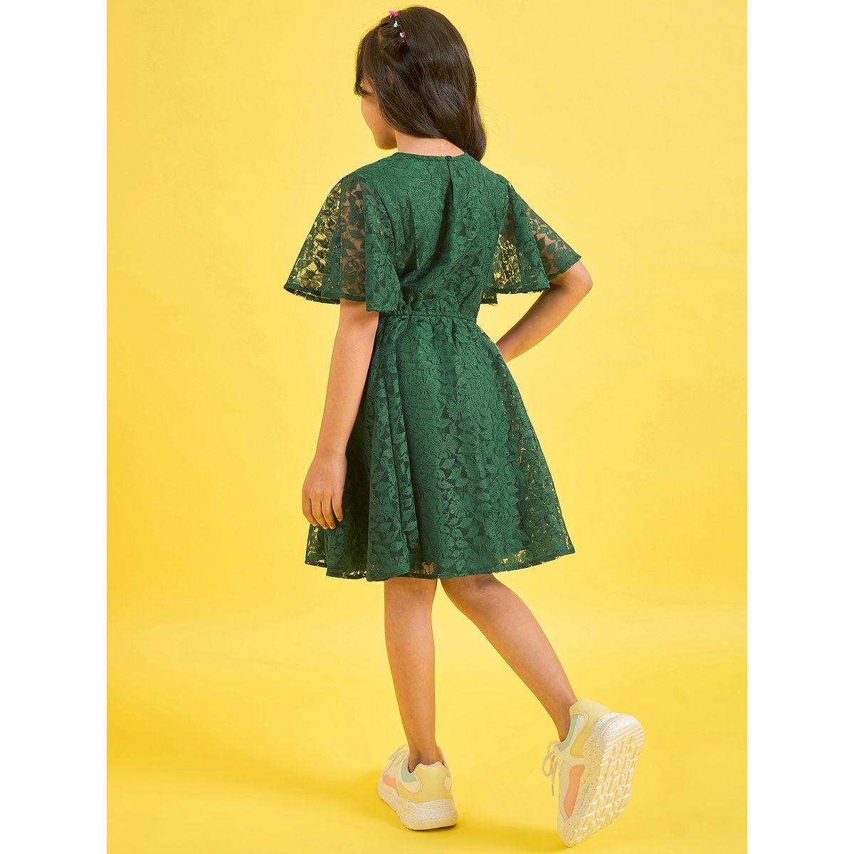 Stylo Bug X Styli Lace Insert Round Neck Dress-girls-clothing-dressesandjumpsuits-image-5
