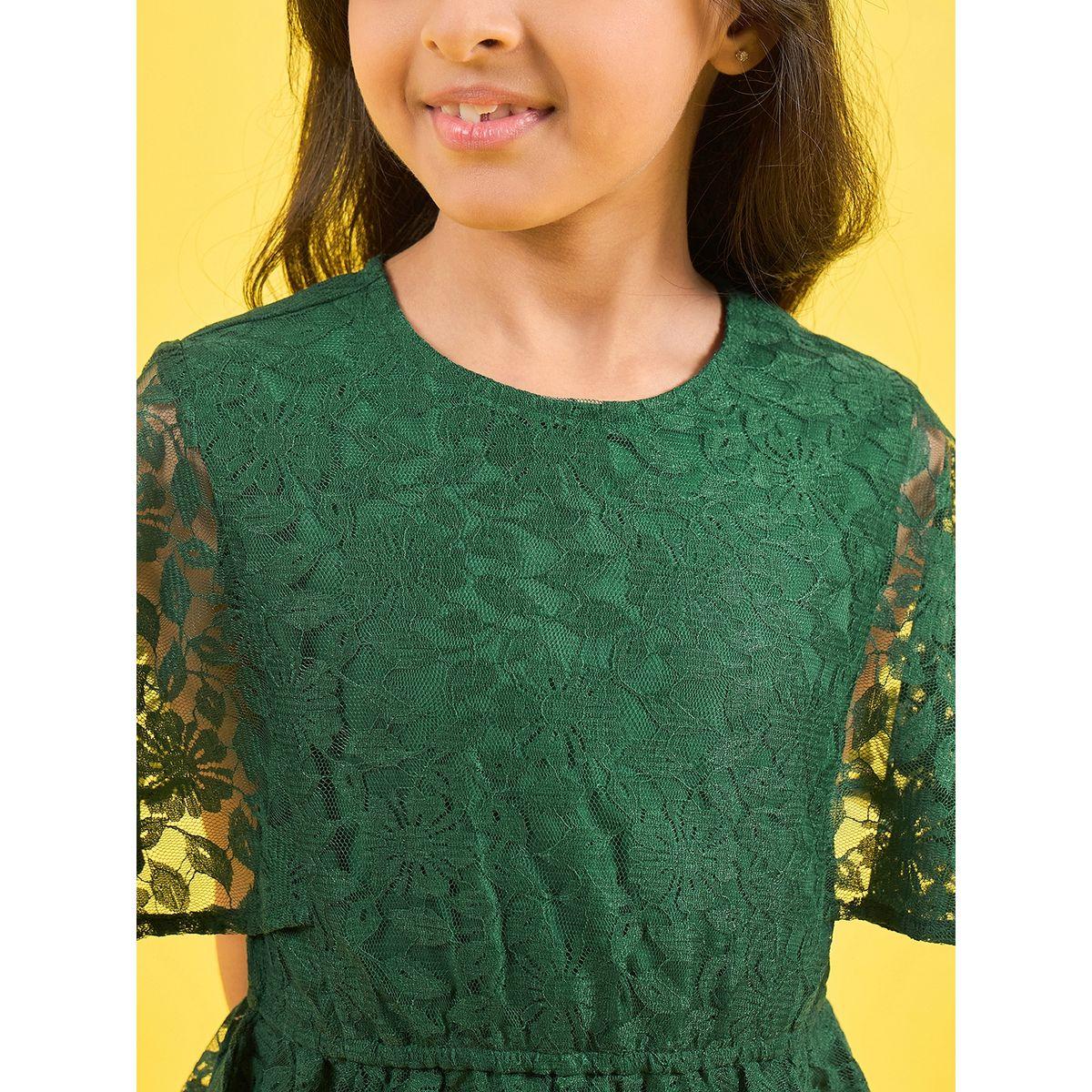 Stylo Bug X Styli Lace Insert Round Neck Dress-girls-clothing-dressesandjumpsuits-image-6