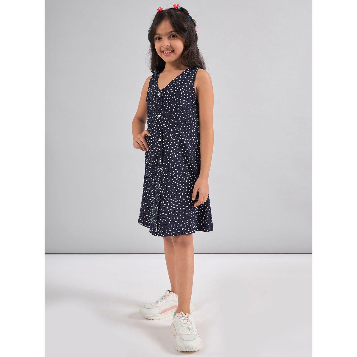 فستان بطول الركبة وبلا اكمام مع ازرار غلق ستايلو بَج × ستايلي-girls-clothing-dressesandjumpsuits-image-3