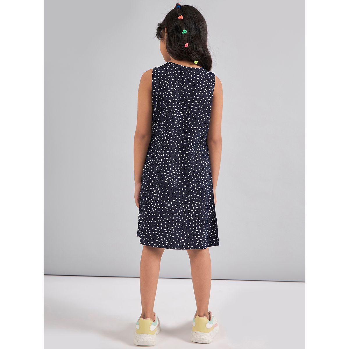 Stylo Bug X Styli Spot Print V Neck Casual Dress-girls-clothing-dressesandjumpsuits-image-5