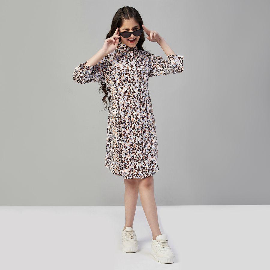 فستان مطبع بالكامل مع اكمام 3/4 ستايلو بَج × ستايلي-girls-clothing-dressesandjumpsuits-image-2