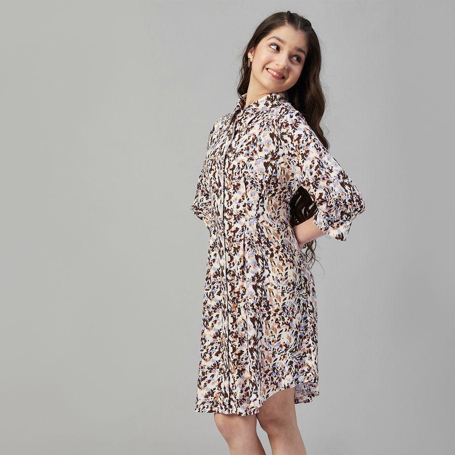 فستان مطبع بالكامل مع اكمام 3/4 ستايلو بَج × ستايلي-girls-clothing-dressesandjumpsuits-image-3