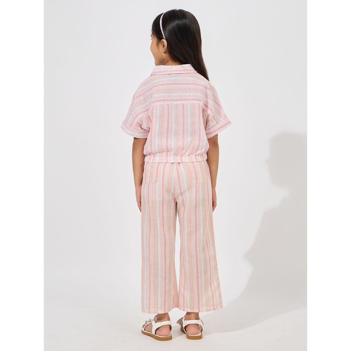 Styli Striped Crop Shirt & Pants Set-girls-clothing-setsandcoords-image-4