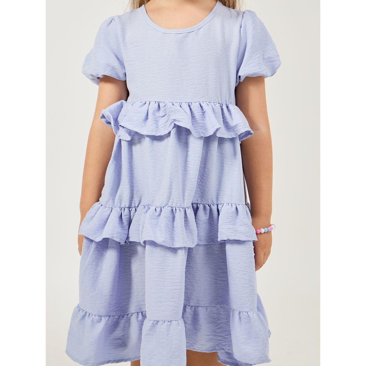 Styli Layered Ruffle Puff Sleeves Dress-girls-clothing-dressesandjumpsuits-image-3