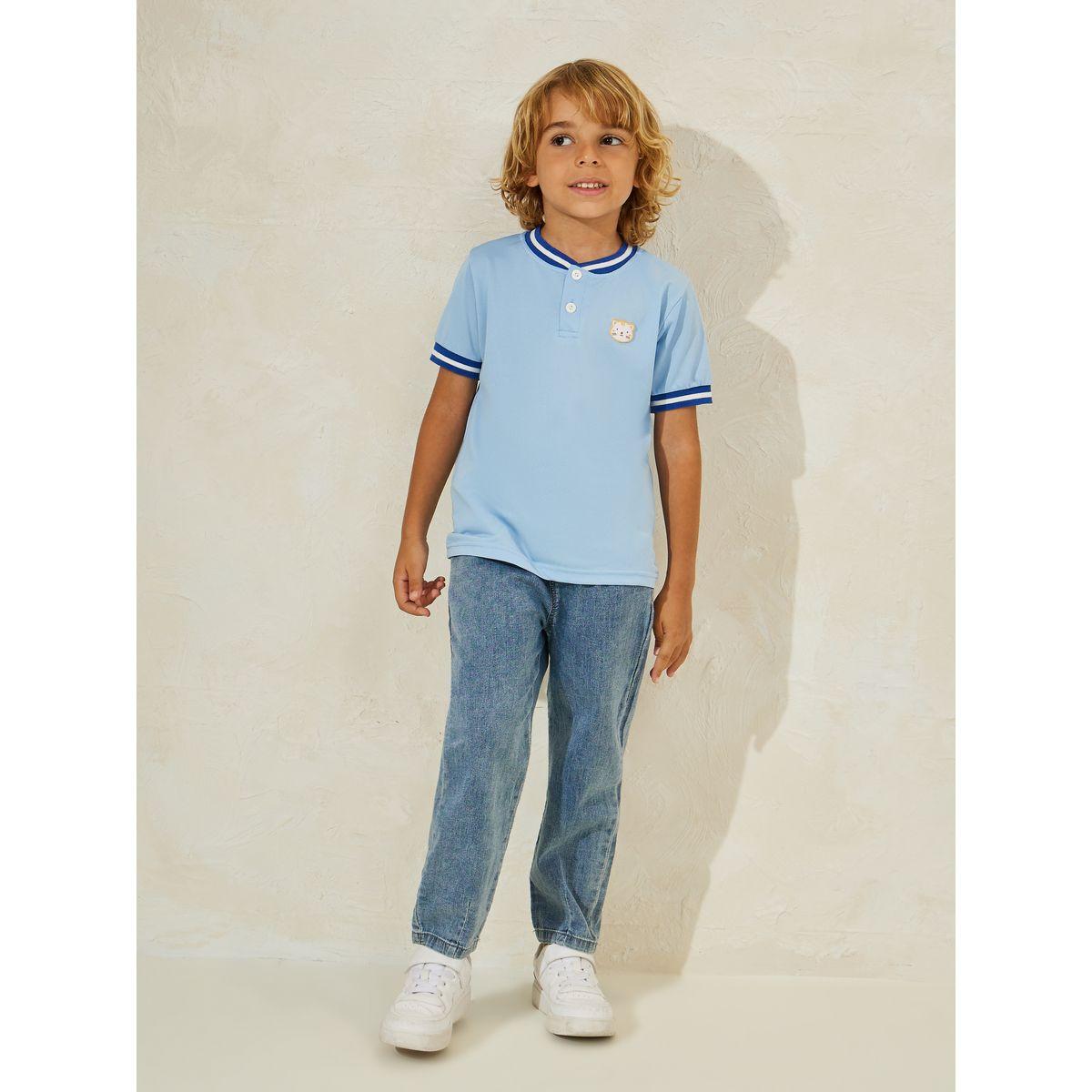 تيشيرت بولو مزين بشارة كارتون-boys-clothing-tshirtsandpolos-image-2
